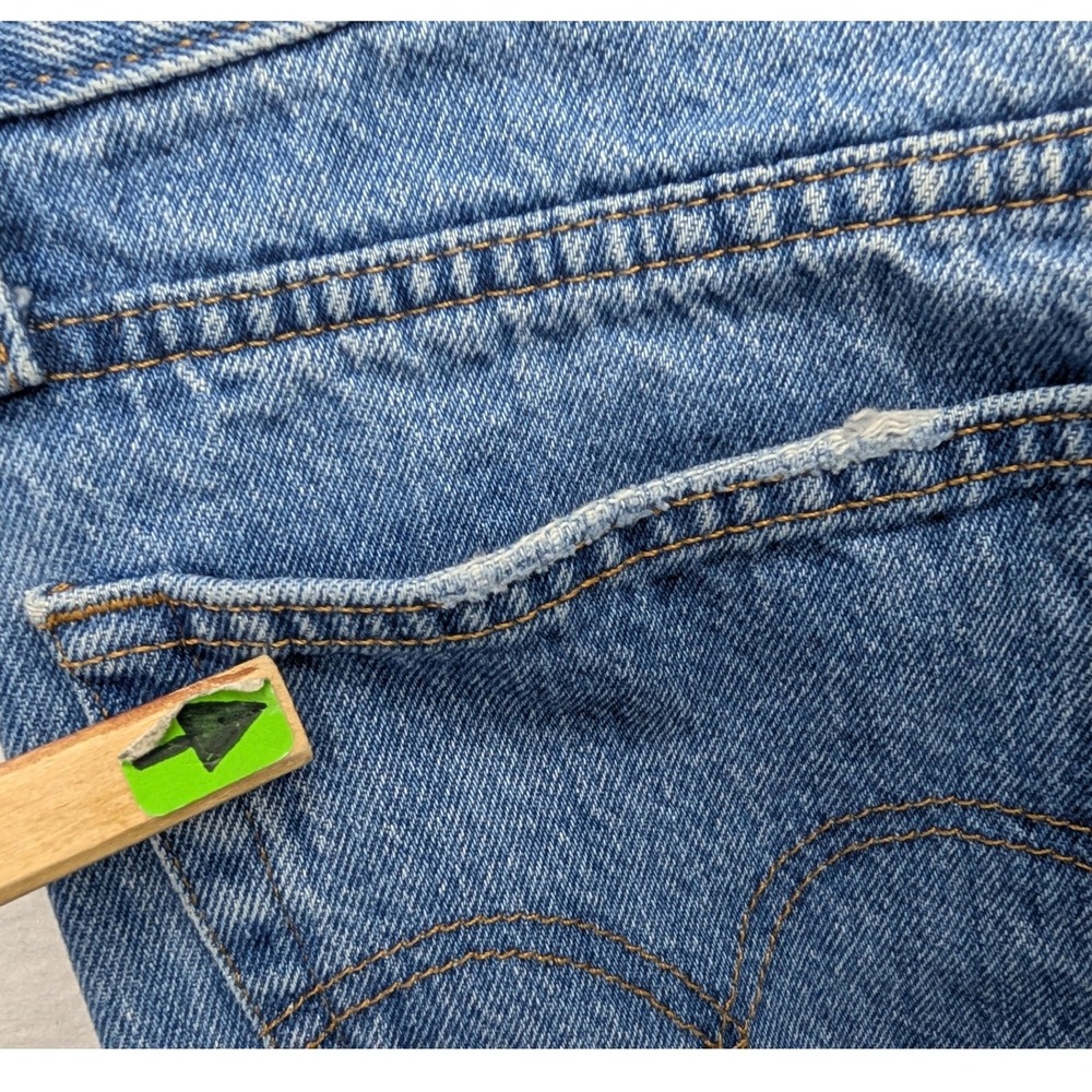 Levi's Premium Wedgie Straight Jeans Womens 26 Blue Distressed High Rise - Picture 5 of 16